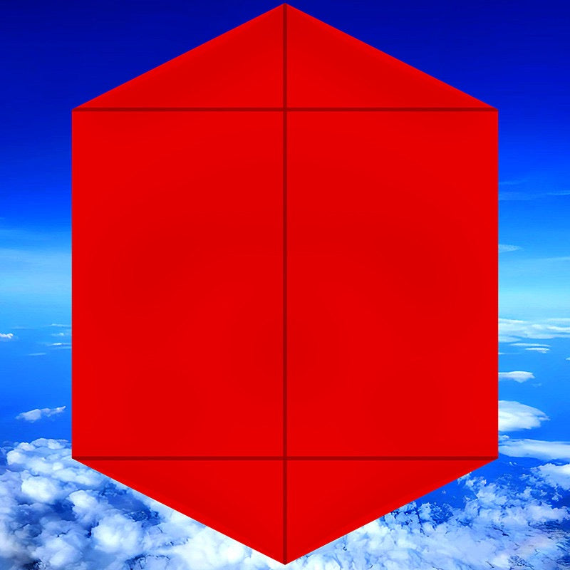 1.45m Red Rokkaku Kite