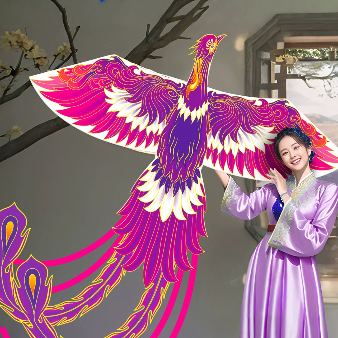 Violet Flame Phoenix Kite