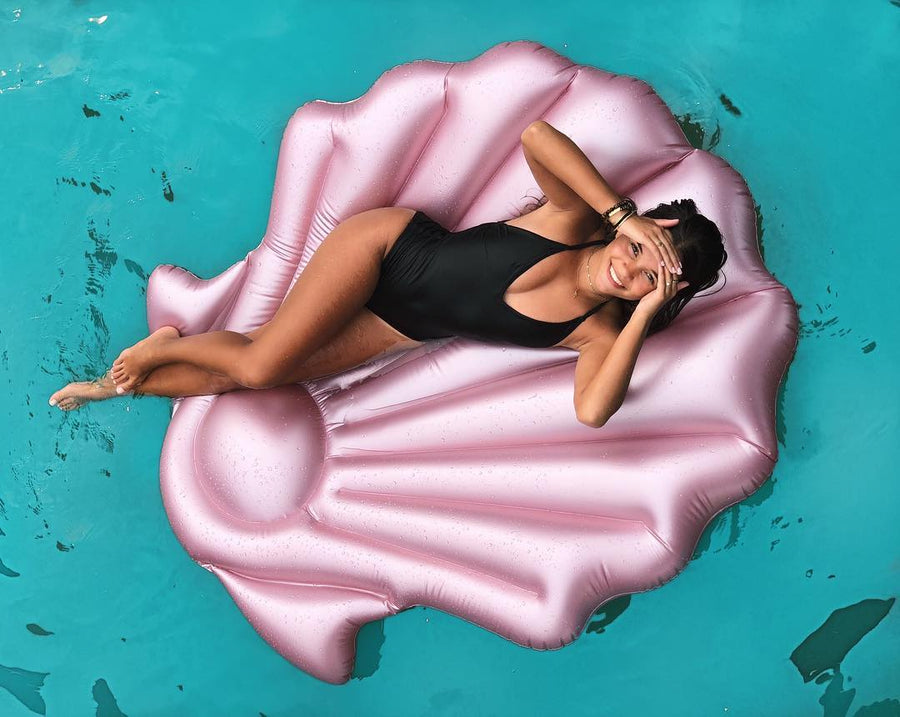 Rose gold shell pool float